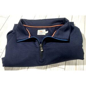 Faherty Mens Size SMALL Movement 1/4 Zip Pullover Performance Stretch Navy Blue